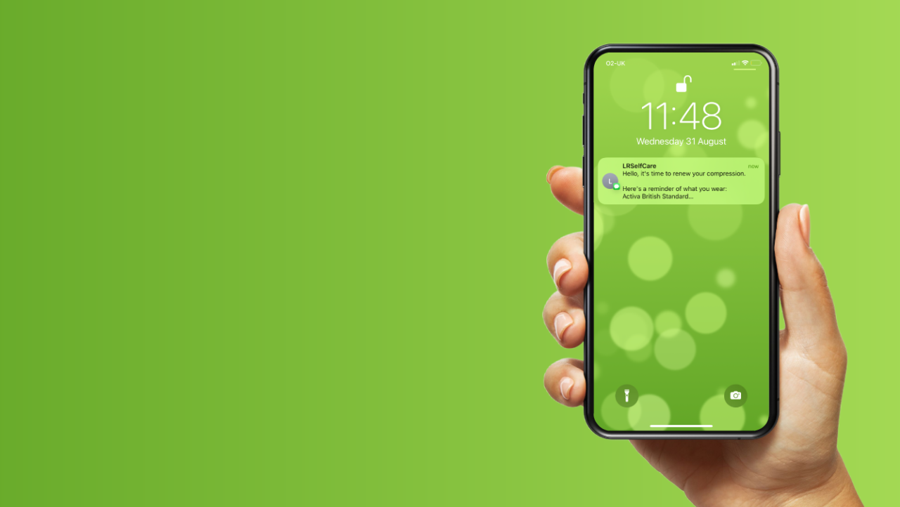 Compression reminder service - mobile text.